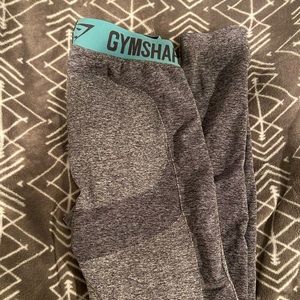 Gymshark Flex Leggings in Charcoal Marl/ Teal